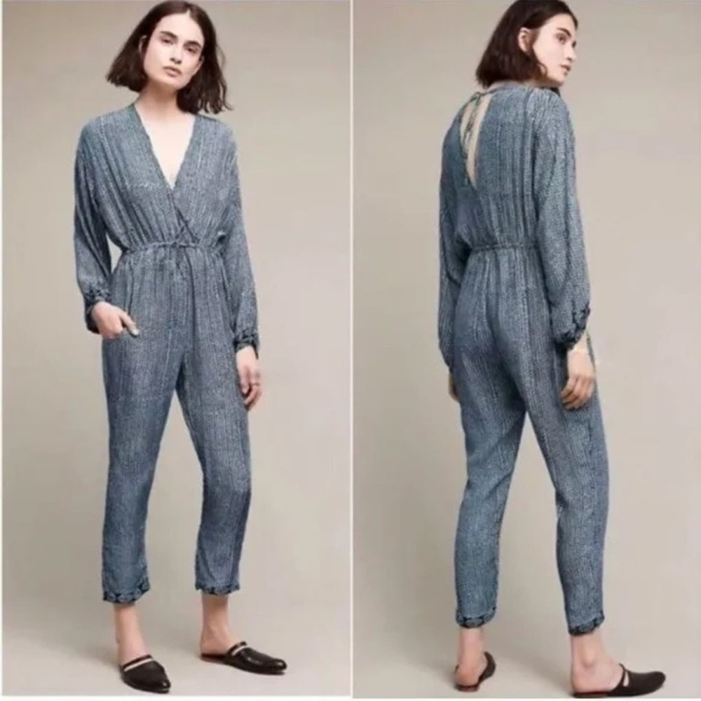 Anthropologie NAT Natalie Martin - Blue Claudette Jumpsuit - Size Medium